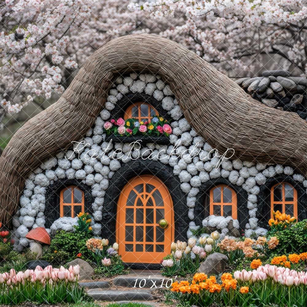 Spring Fairy Cottage Forest Foto Achtergrond Designed by Mini MakeBelieve