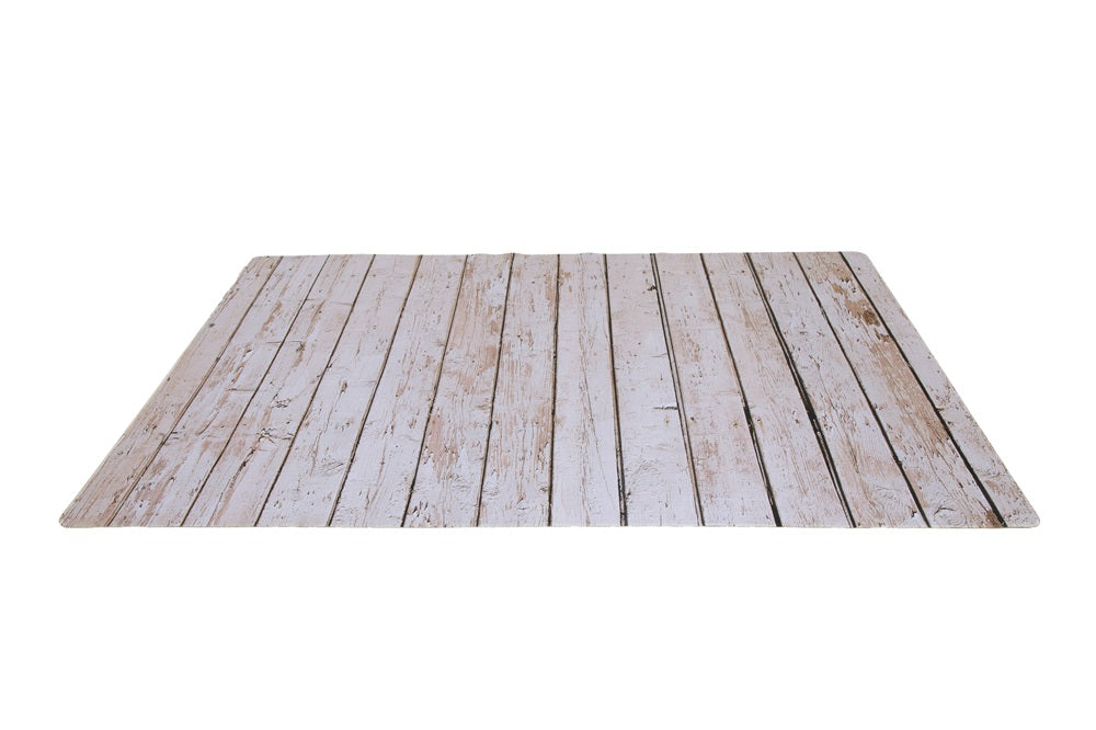 Kate Retro Milk Gray Wood Backdrop Rubber floor Mat