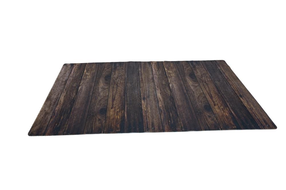 Kate Retro Wood Brown Rubber Floor Mat