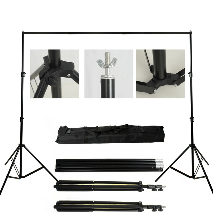 Kate Equipment 8.5*10ft&10x10ft Black Aluminum Backdrops Stand (3cm Thick)