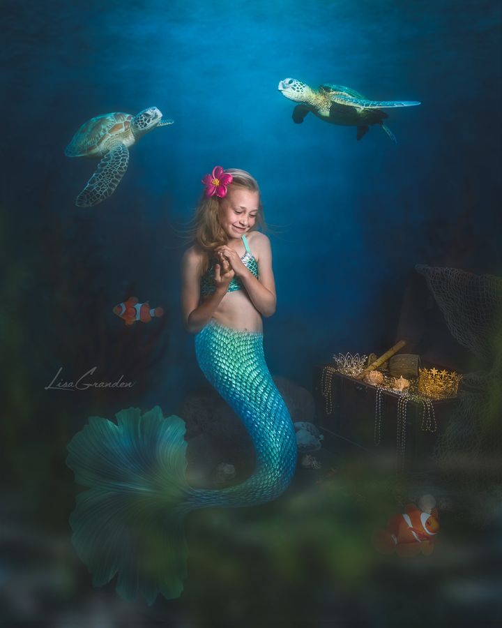 Kate Summer Mermaid Under the Sea Backdrop Designed by Lisa Granden