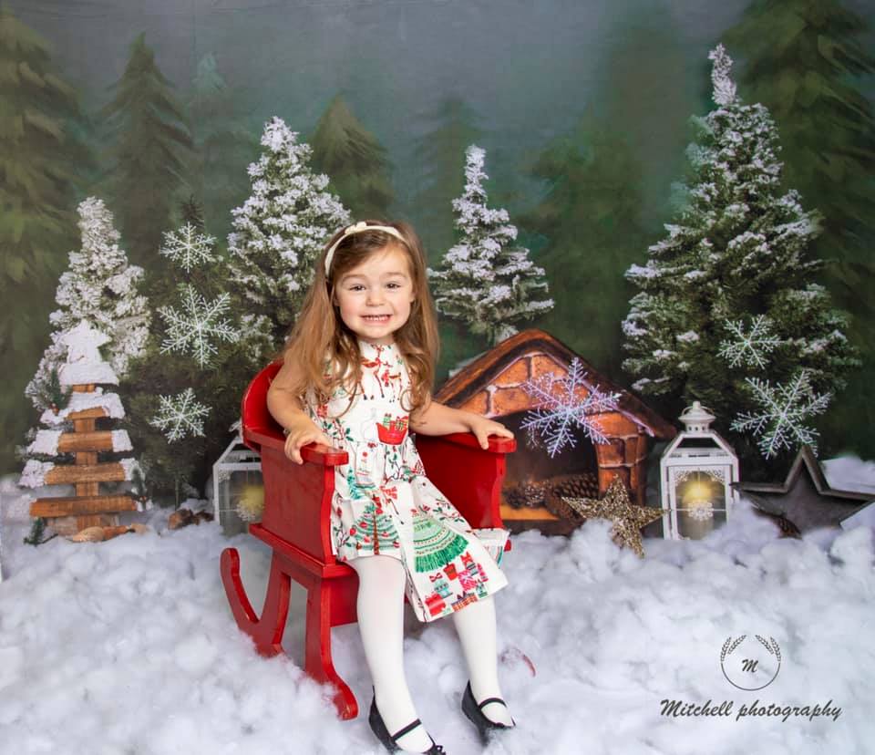 Kate Christmas Backdrop Snow Forest Designed by Jia Chan Photography