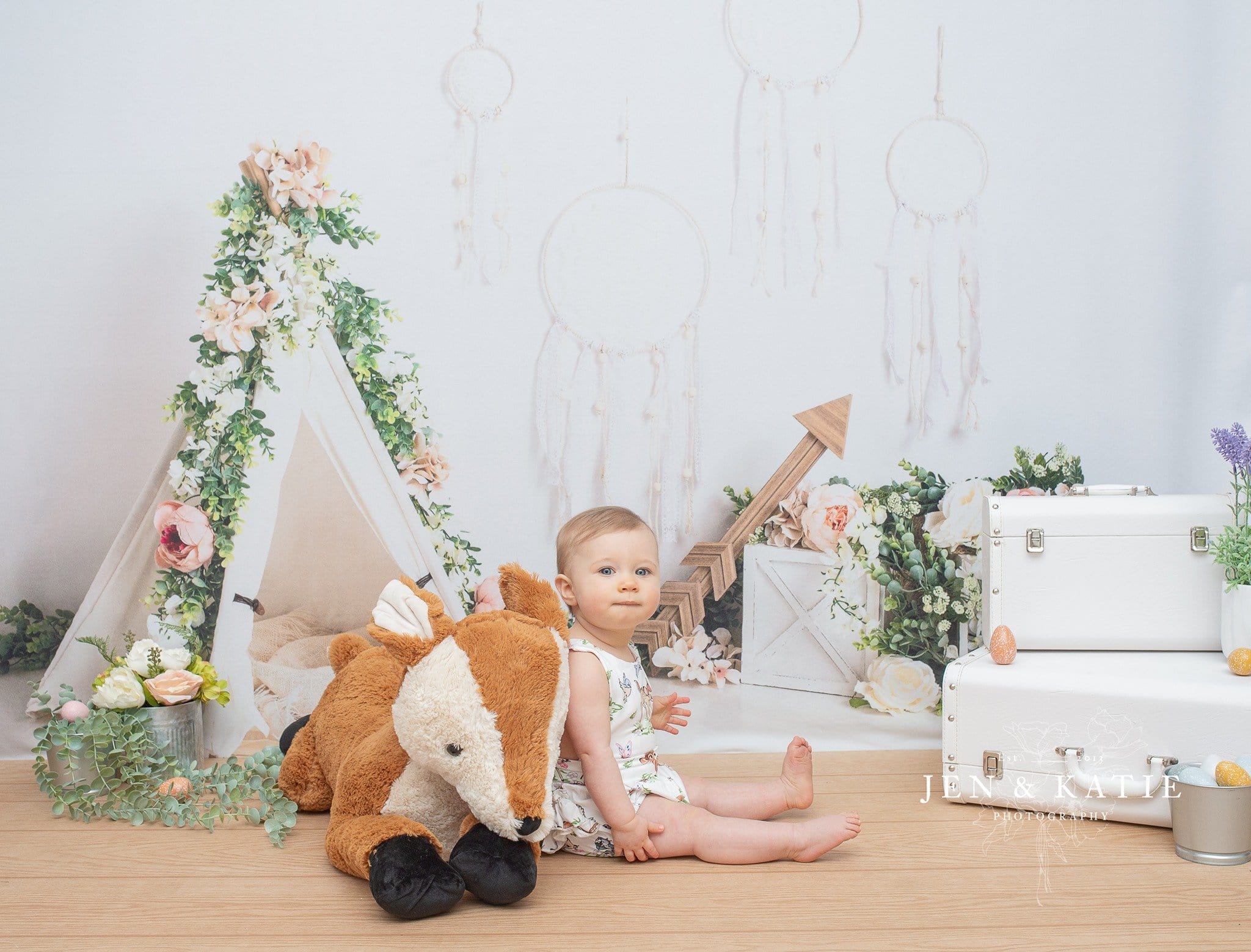 Kate Mother's Day Boho Teepee Spring Backdrop Designed by Megan Leigh Photography - Kate Backdrop