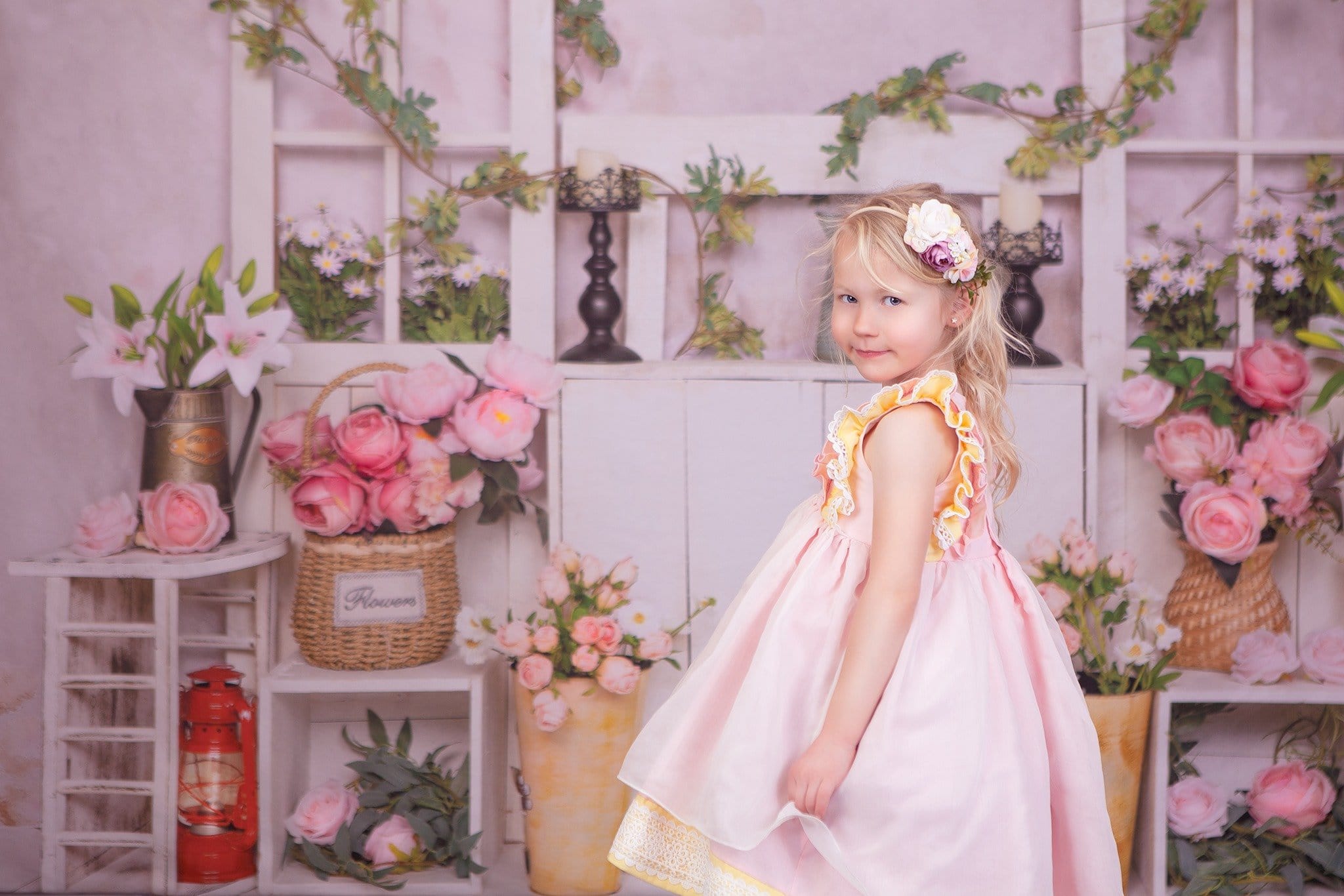 Kate Spring Flowers Pink Florals Backdrop Designed by Emetselch
