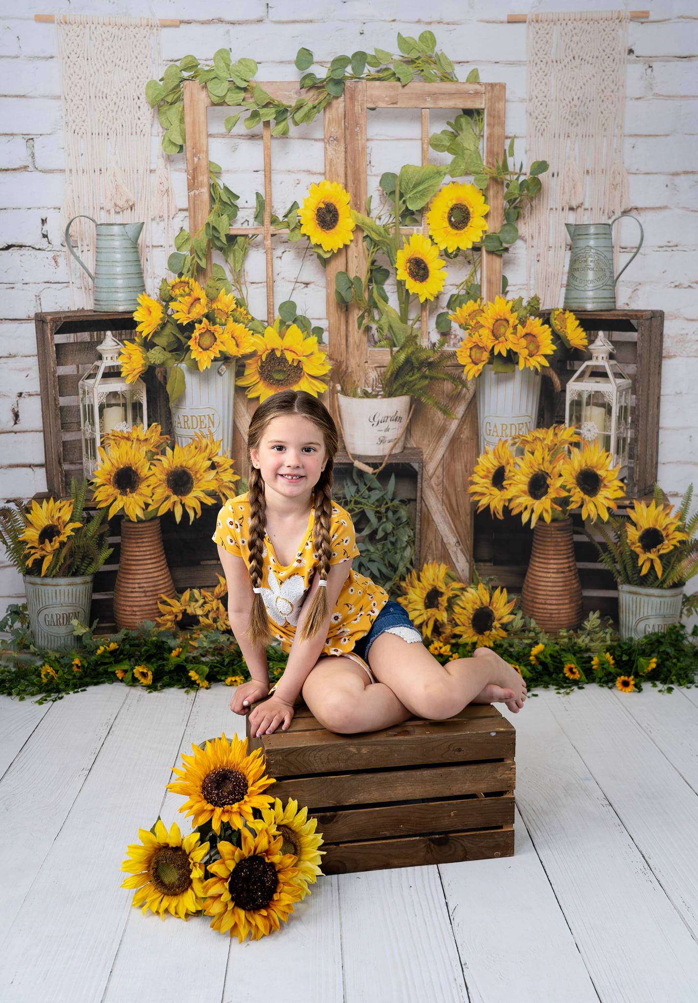 Kate Spring Sunflowers Backdrop Designed by Emetselch
