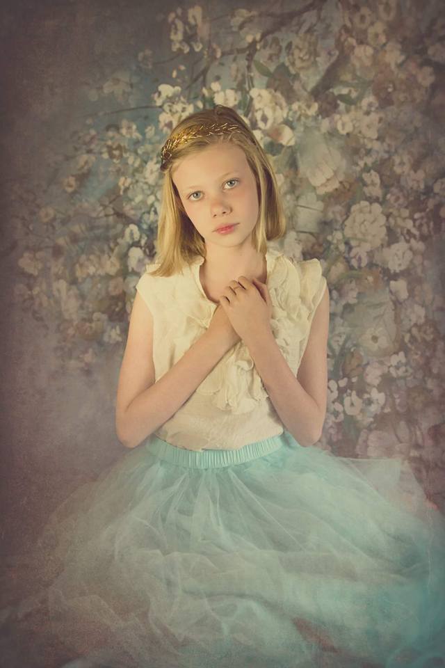 Kate Painting Like Green Spring Florals backdrop printed Background - Katebackdrop