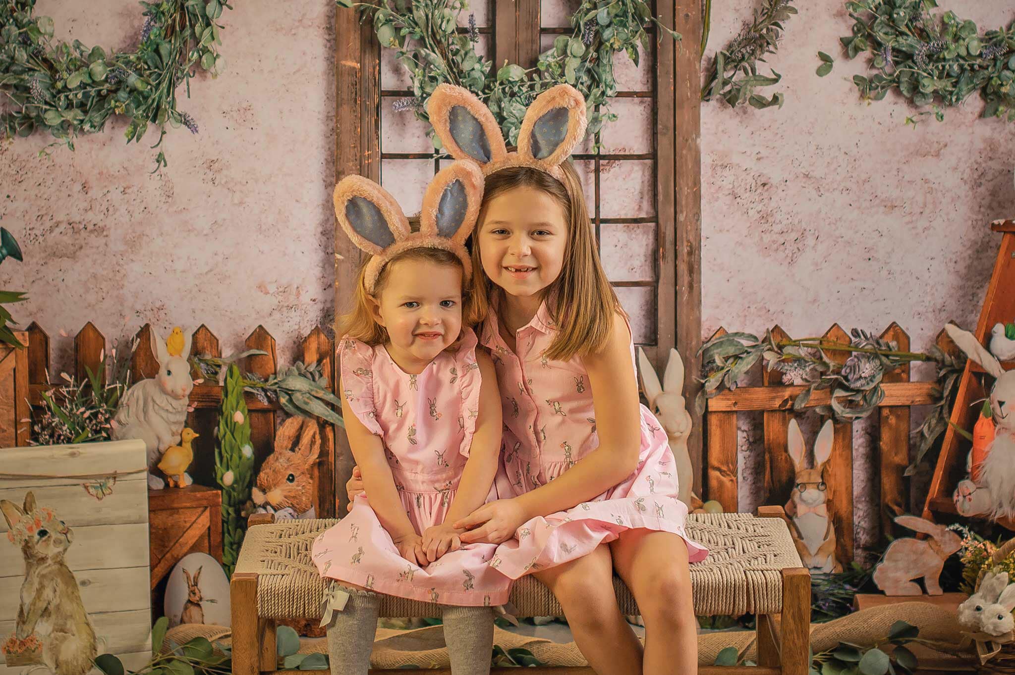 Kate Easter Garden Door Backdrop Rabbit for Photography Designed By Rose Abbas