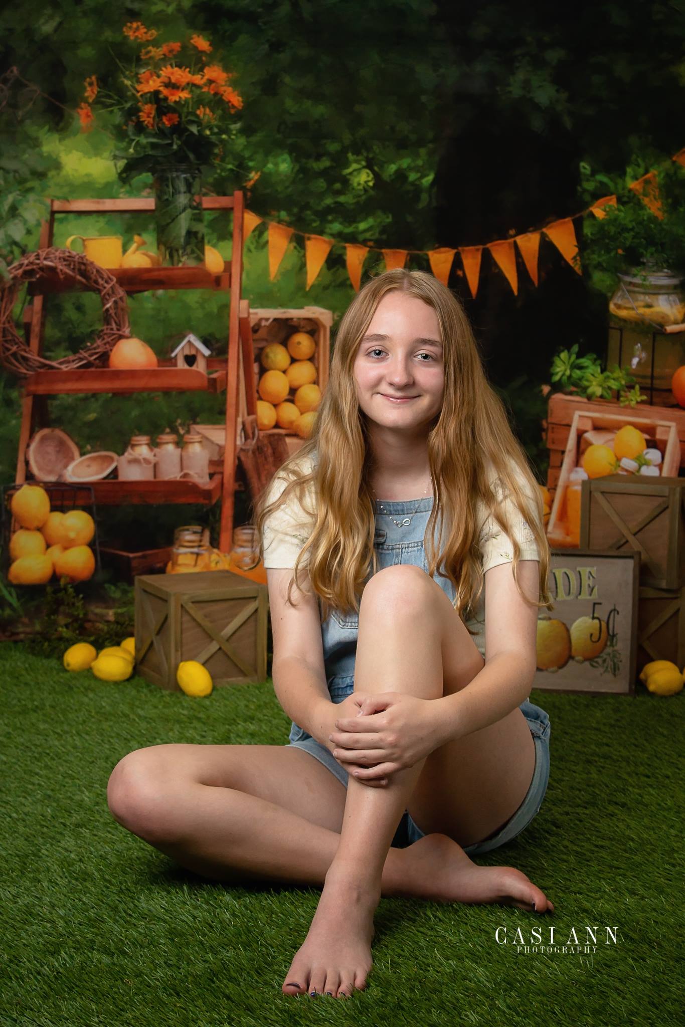 Kate Lemon Picnic Cake Smash Summer Backdrop for Photography