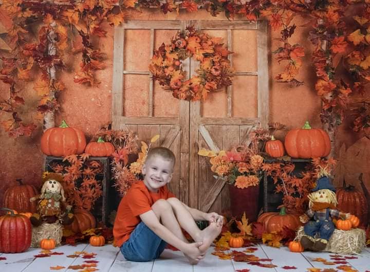Kate Autumn Thanksgiving Pumpkin Backdrop Designed by Jia Chan Photography - Kate Backdrop