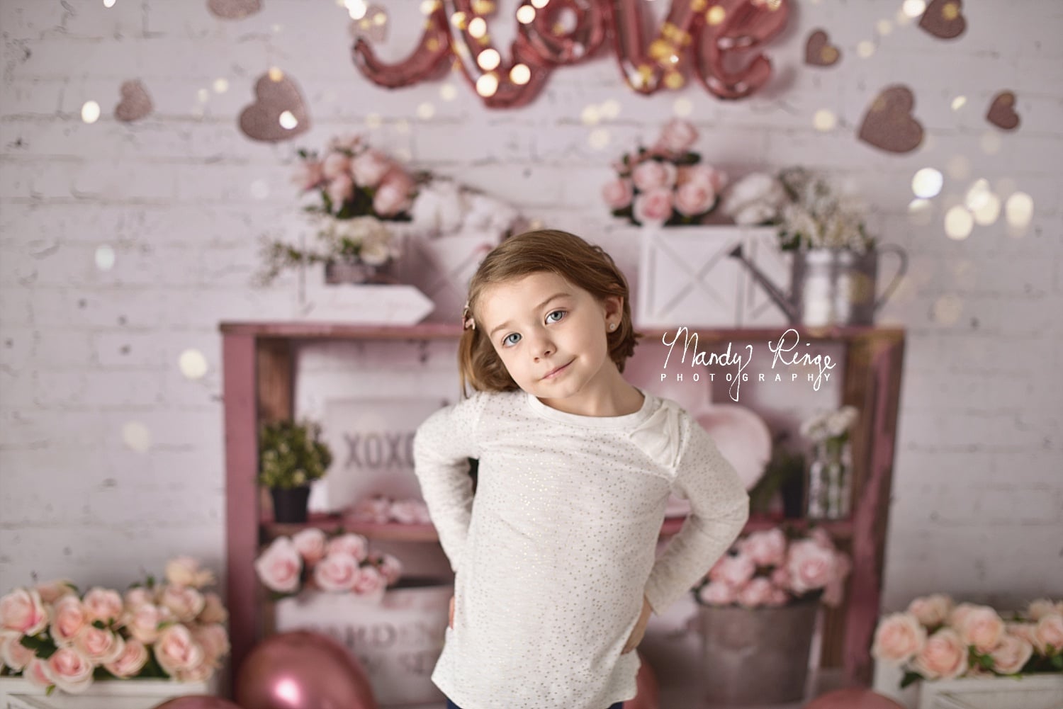 Kate Valentine's Day Backdrop Rose Gold Designed by Mandy Ringe Photography