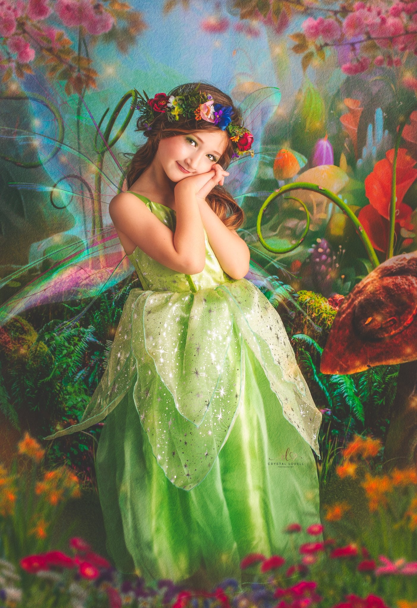 Kate Children Fairy Tale Wonderland Forest Mushrooms Backdrop Summer - Katebackdrop