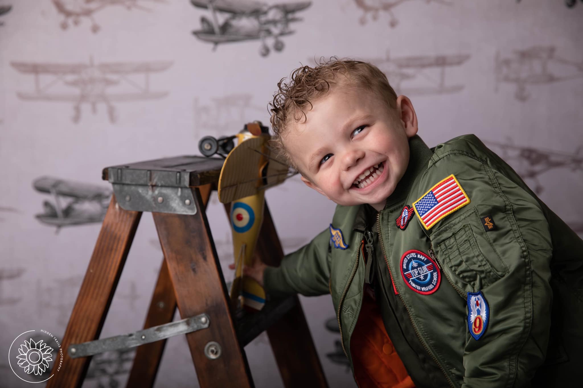 Kate Vintage Planes Brown Tone Children Backdrop Designed By Arica Kirby - Kate Backdrop