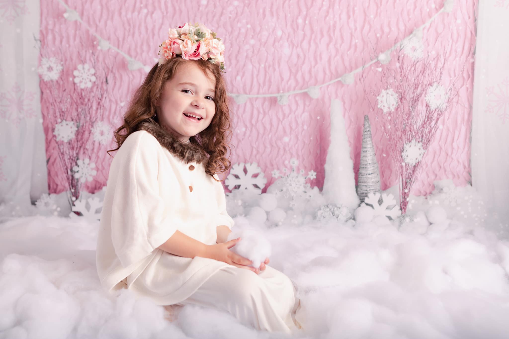 RTS Kate Pink Winter Onederland Girly Backdrop Designed By Mandy Ringe Photography