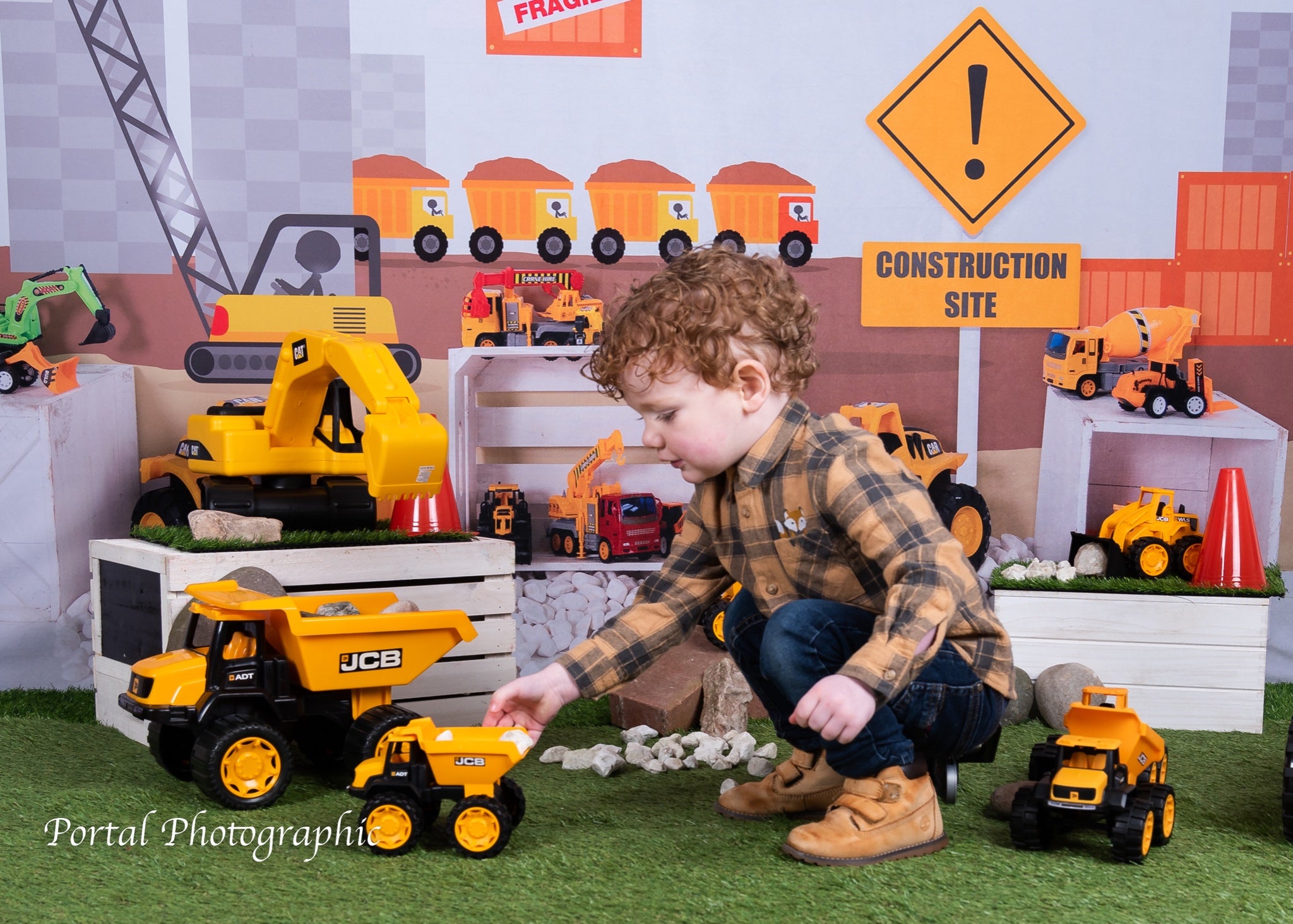 Kate Construction Site Backdrop Kids Toys for Photography