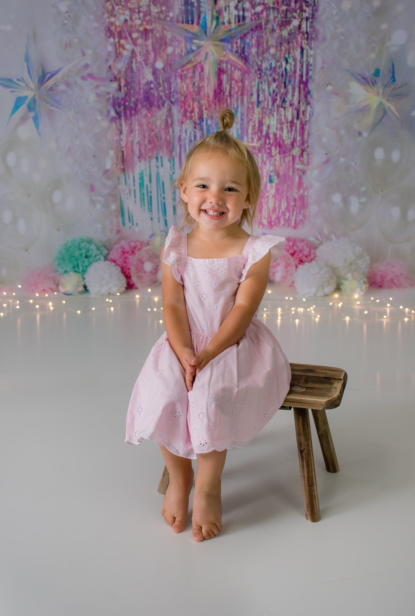 Kate Iridescent Rainbow Sparkle Backdrop Designed by Mandy Ringe Photography