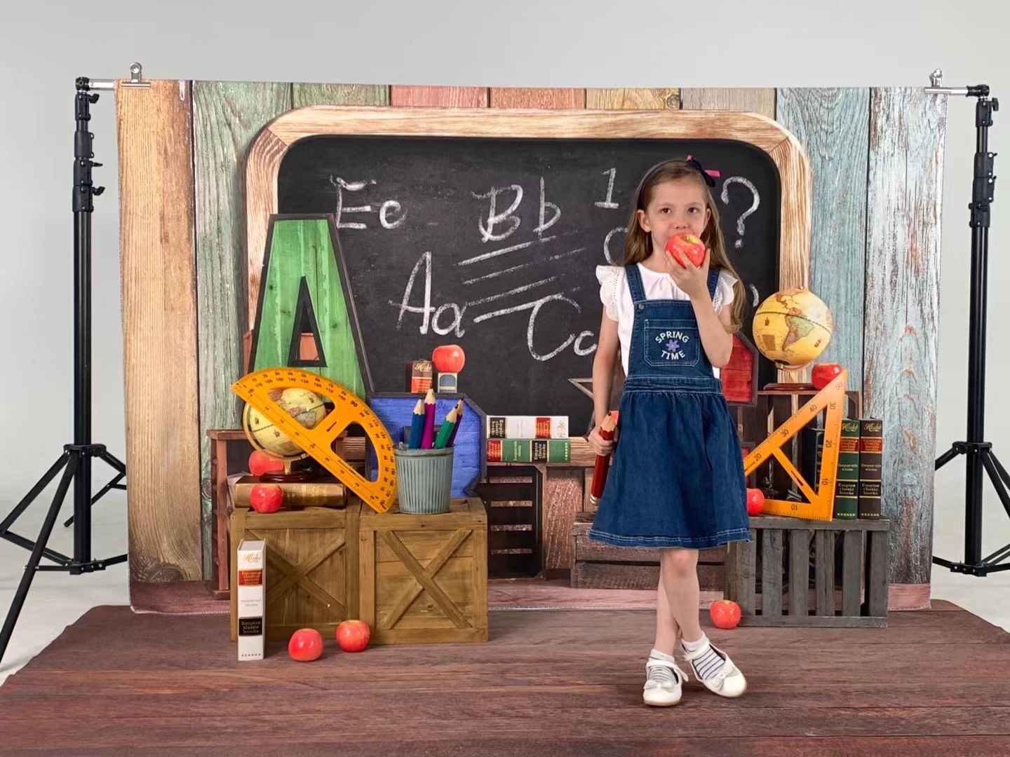 Kate Back to School Summer Blackboard Colorful ABC Backdrop - Kate Backdrop