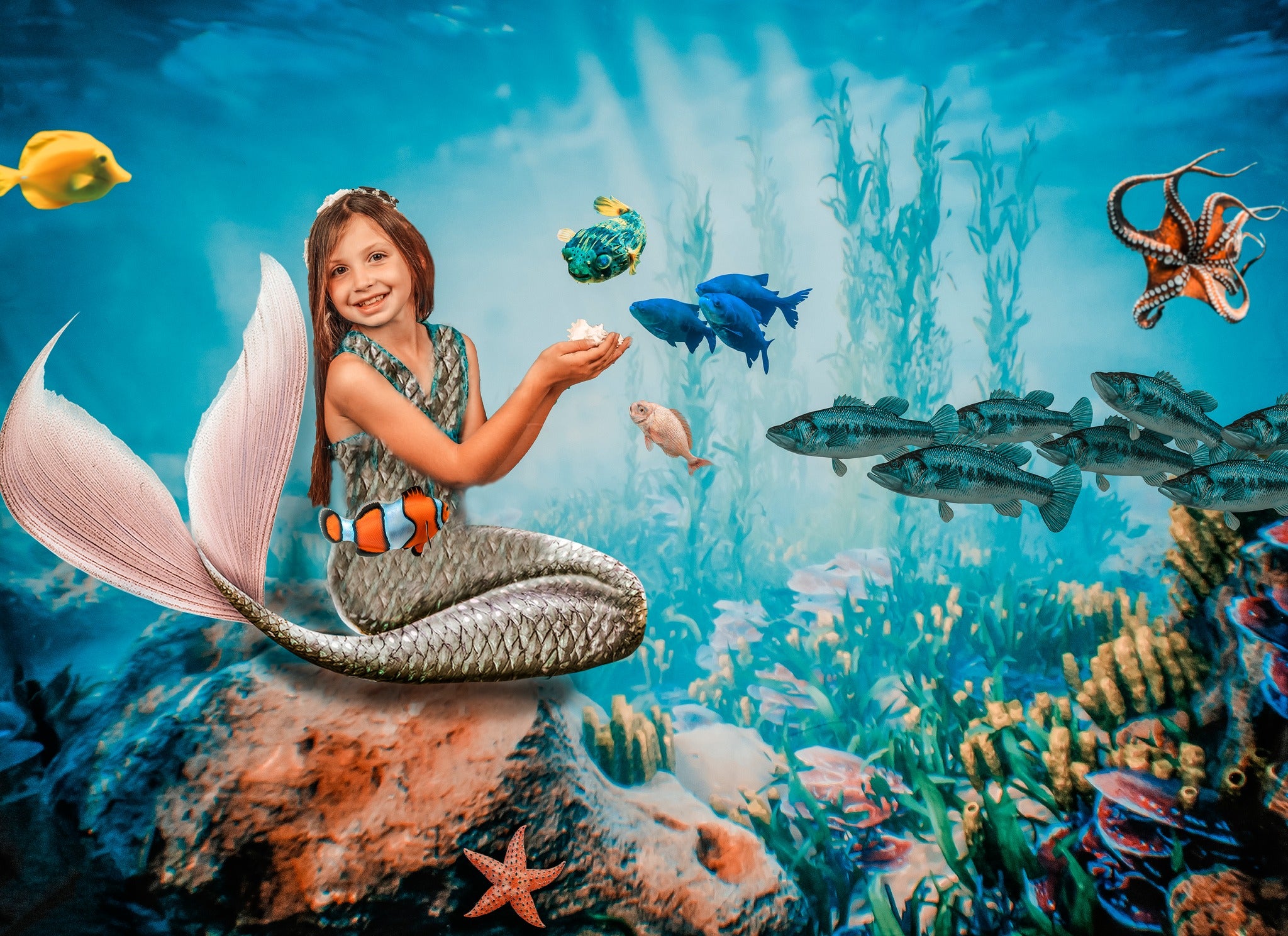 Kate Sweet summer Underwater world backdrop for Photography