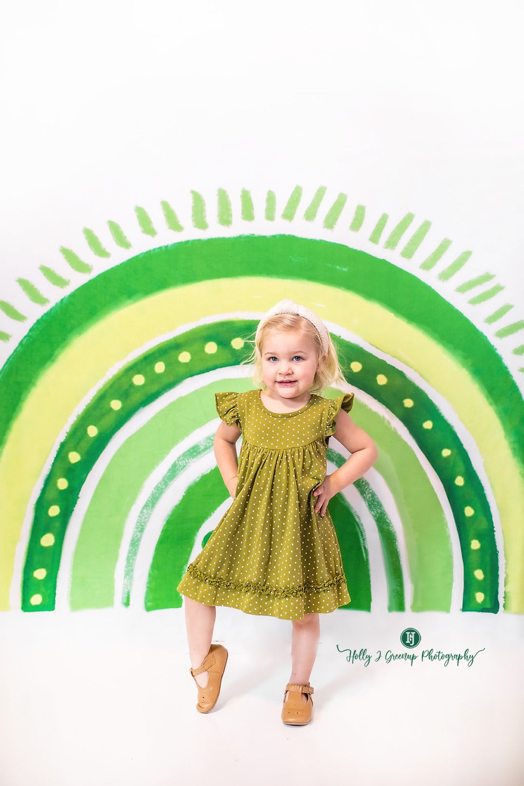 Kate St.Patrick's Day Backdrop Rainbow Green Lucky Clover Designed by GQ