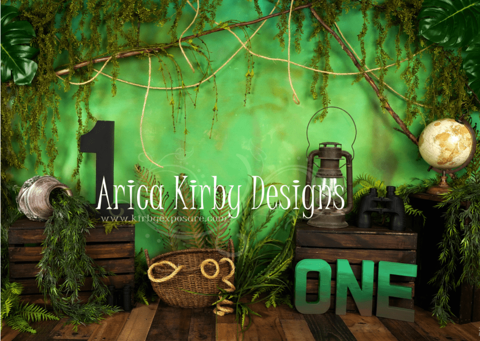 Katebackdrop£ºKate Jungle 1st Birthday Summer Backdrop Designed by Arica Kirby