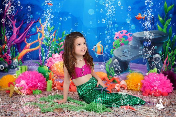 Katebackdrop£ºKate Underwater World Mermaid Scene Backdrops for Photography