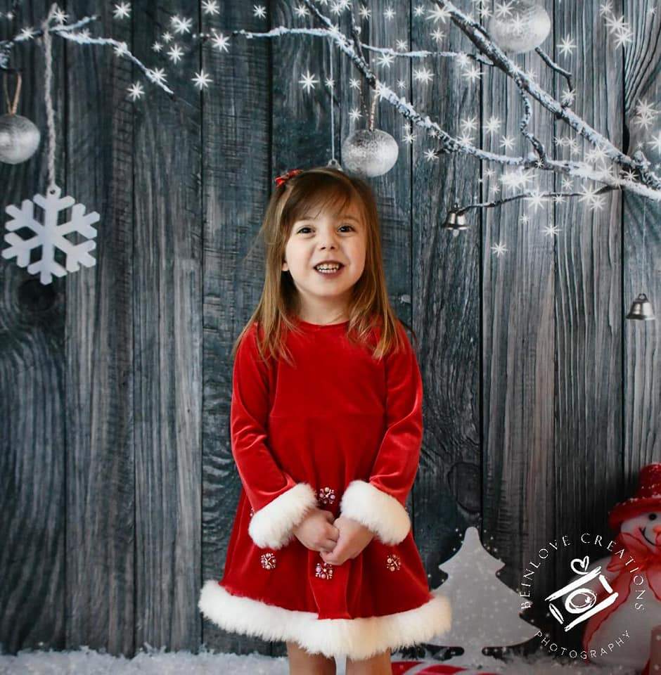 Katebackdrop鎷㈡綖Kate Gray Wooden Background snowflake decoration Christmas backdrop