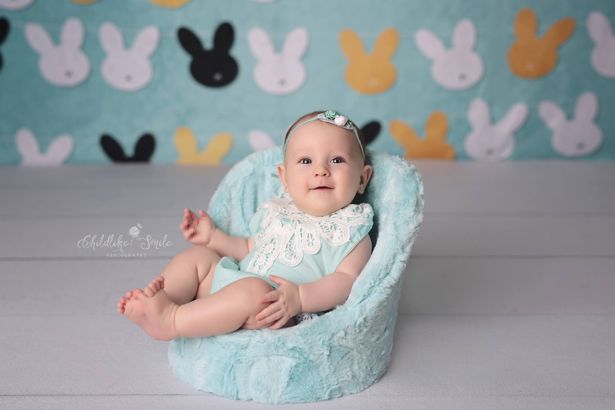 Playful Pastel Bunny Pattern Backdrop