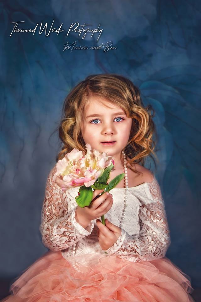 Kate Blue Florals Backdrop Photography For Children - Katebackdrop