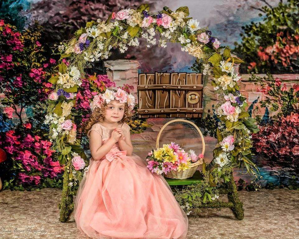Katebackdrop鎷㈡綖Kate Spring Flowers and Fence Children Backdrop for Photography Designed by JFCC