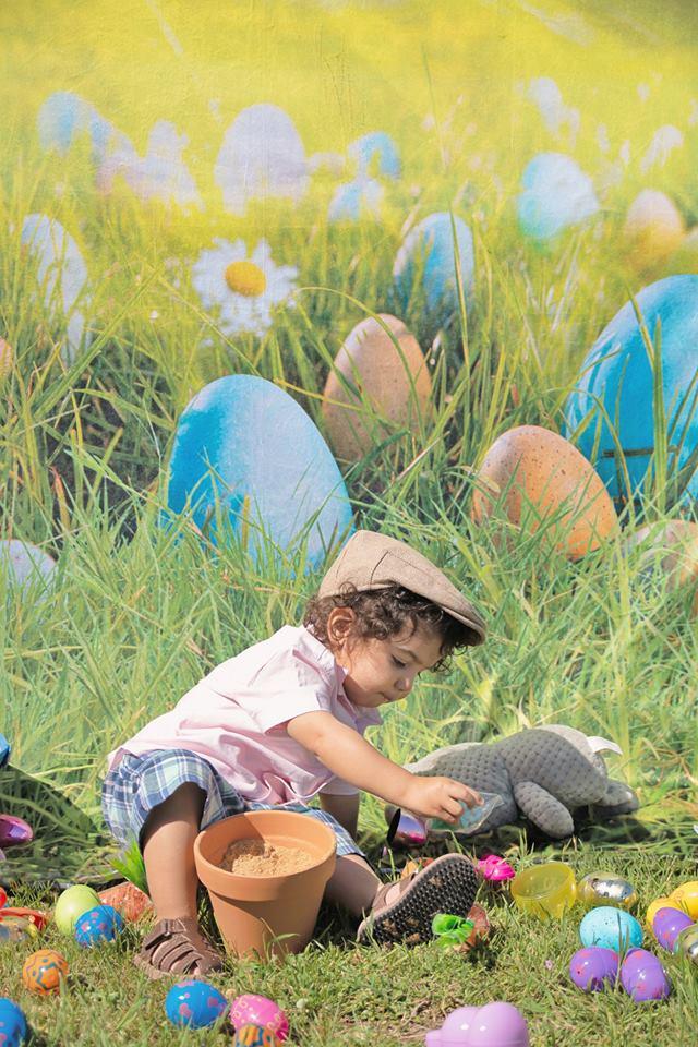 Katebackdrop鎷㈡綖Kate Happy Easter Eggs Spring Flowers Backdrop