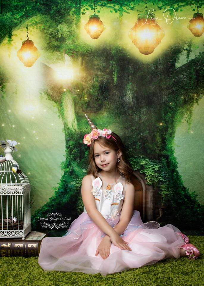 Katebackdrop£ºKate Spirit Fairy Tree House Forest Children Backdrop for Photography Designed by JFCC