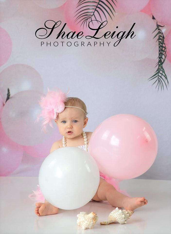 Katebackdrop£ºKate Pink Balloon Garland Birthday Backdrop for Photography Designed by Megan Leigh Photography