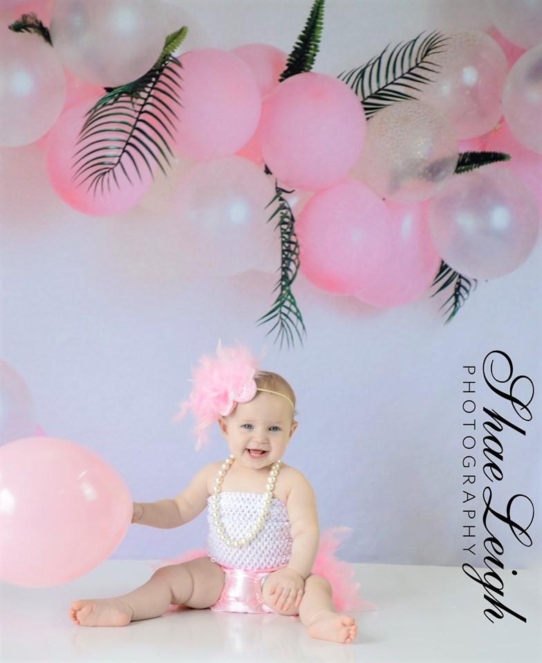 Katebackdrop£ºKate Pink Balloon Garland Birthday Backdrop for Photography Designed by Megan Leigh Photography