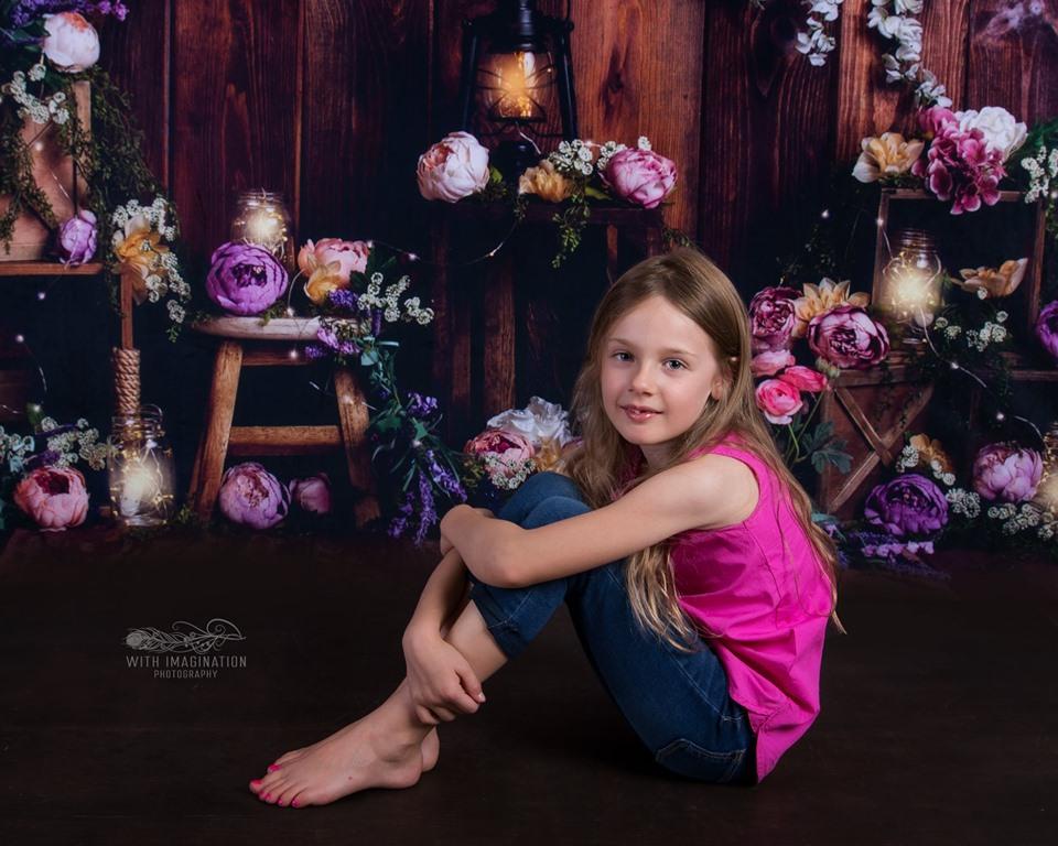 Katebackdrop£ºKate Lamps Art Floral Wooden Backdrop for Photography Designed by Megan Leigh Photography