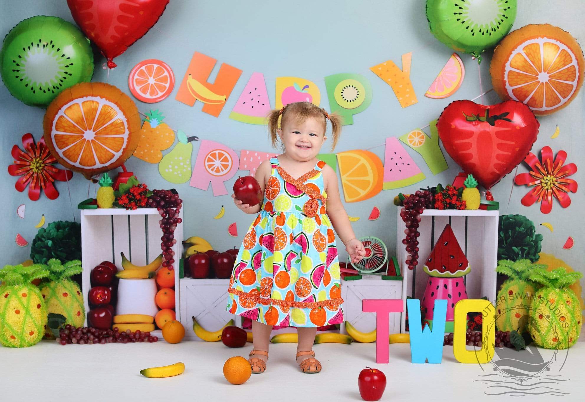 Katebackdrop鎷㈡綖Kate Fruity Birthday Children Backdrop for Photography
