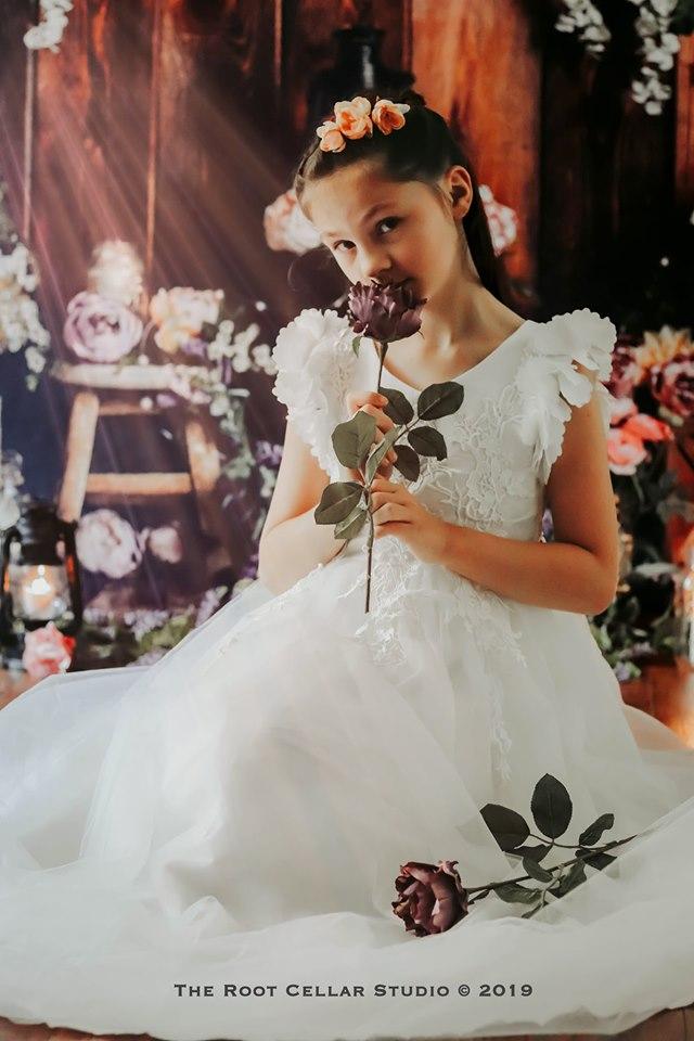 Katebackdrop£ºKate Lamps Art Floral Wooden Backdrop for Photography Designed by Megan Leigh Photography