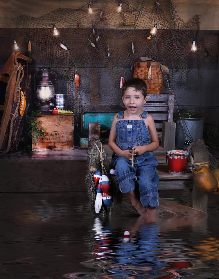 Katebackdrop鎷㈡綖Kate Go Fishing Children Backdrop for Photography Designed By Arica Kirby