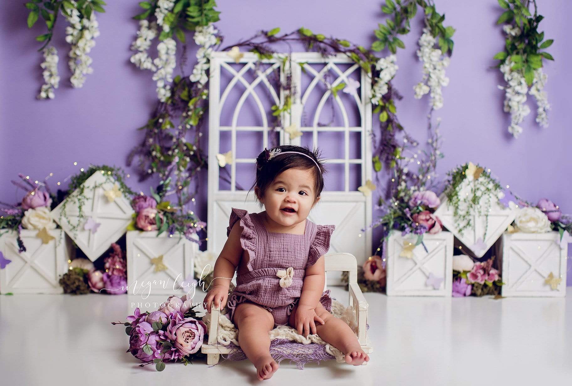 Katebackdrop鎷㈡綖Kate Spring Purple Floral Backdrop Designed by Megan Leigh Photography