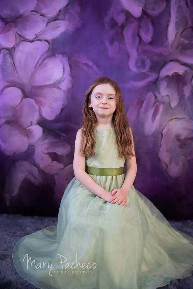 Katebackdrop鎷㈡綖Kate Fine Art Purple Painting Flowers Backdrop for Photography