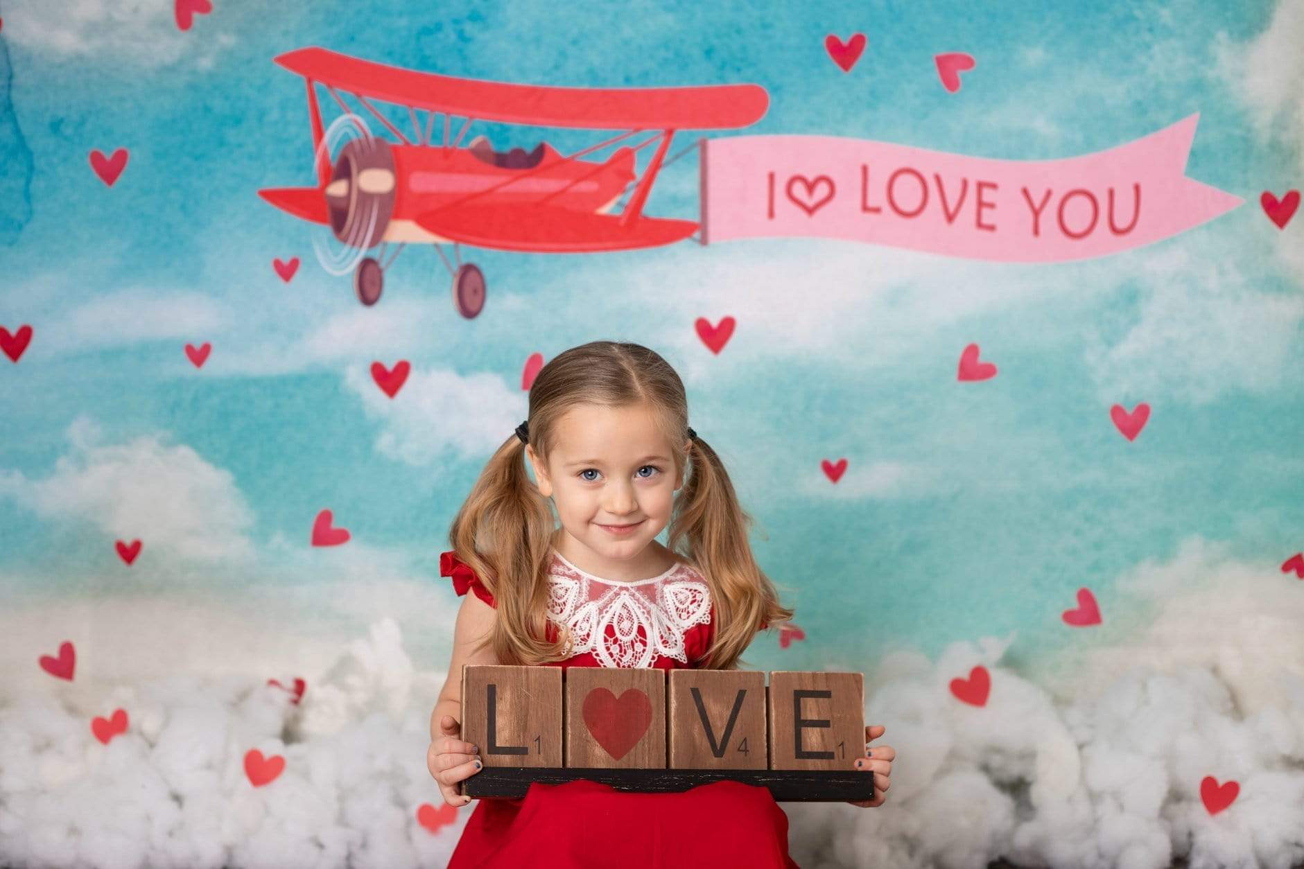Katebackdrop£ºKate Sky Love Plane Backdrop for Valentines designed by Jerry_Sina