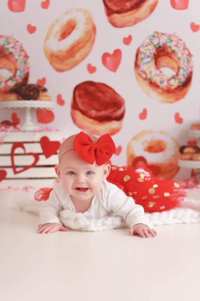 Katebackdrop£ºKate Donuts Red Heart Children Backdrop for Photography