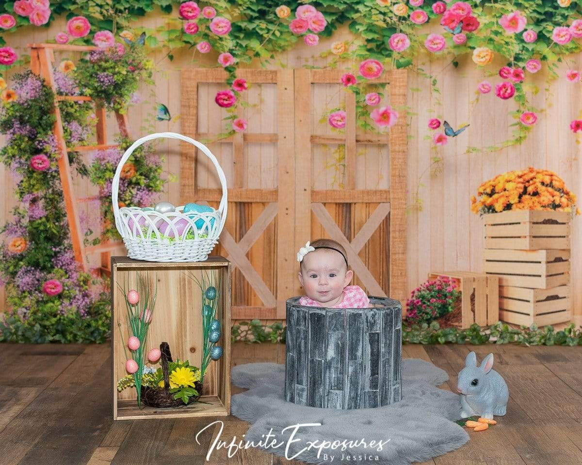 Katebackdrop鎷㈡綖Kate Spring Flower Garden Wood Door Backdrop Designed By Ava Lee
