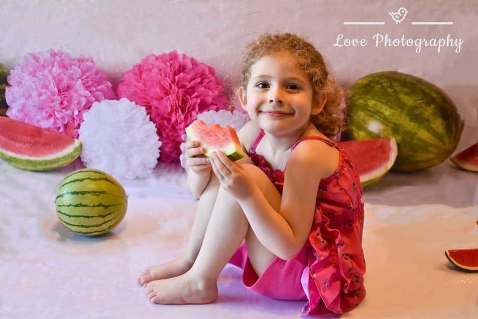 Kate Summer Pink and Green Watermelon Birthday Backdrop for Photography Designed by Mandy Ringe Photography