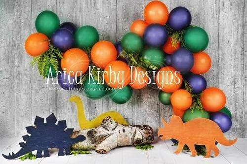Katebackdrop鎷㈡綖Kate Dinosaur Balloons Children Backdrop Designed By Arica Kirby