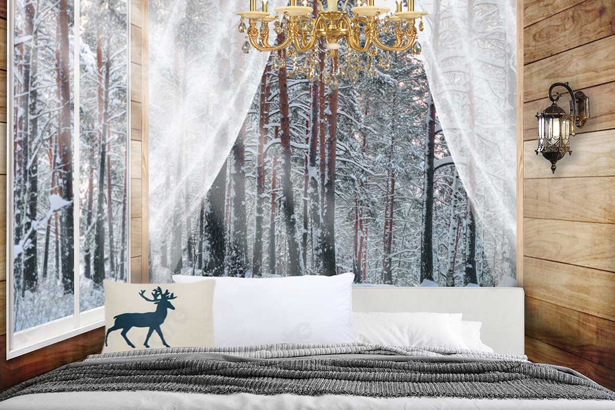 Kate Winter Room Backdrop Snow for Photography