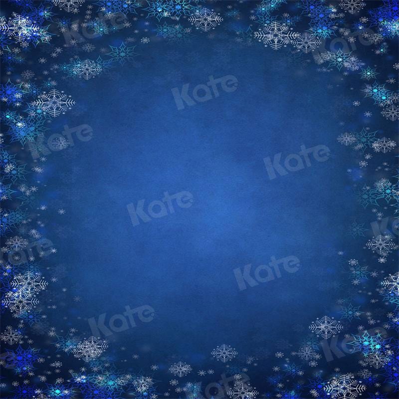 Kate Abstract Blue Ice Snow Christmas Backdrop for Photography