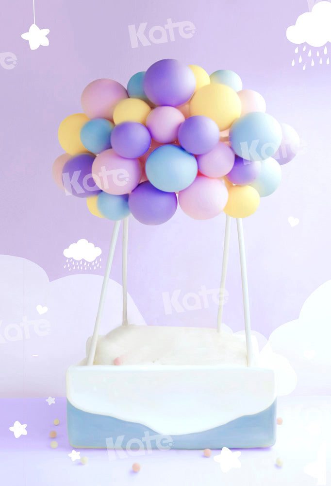 Kate Cake Smash Backdrop Romantic Hot Air Balloon Birthday Designed by Chain Photography