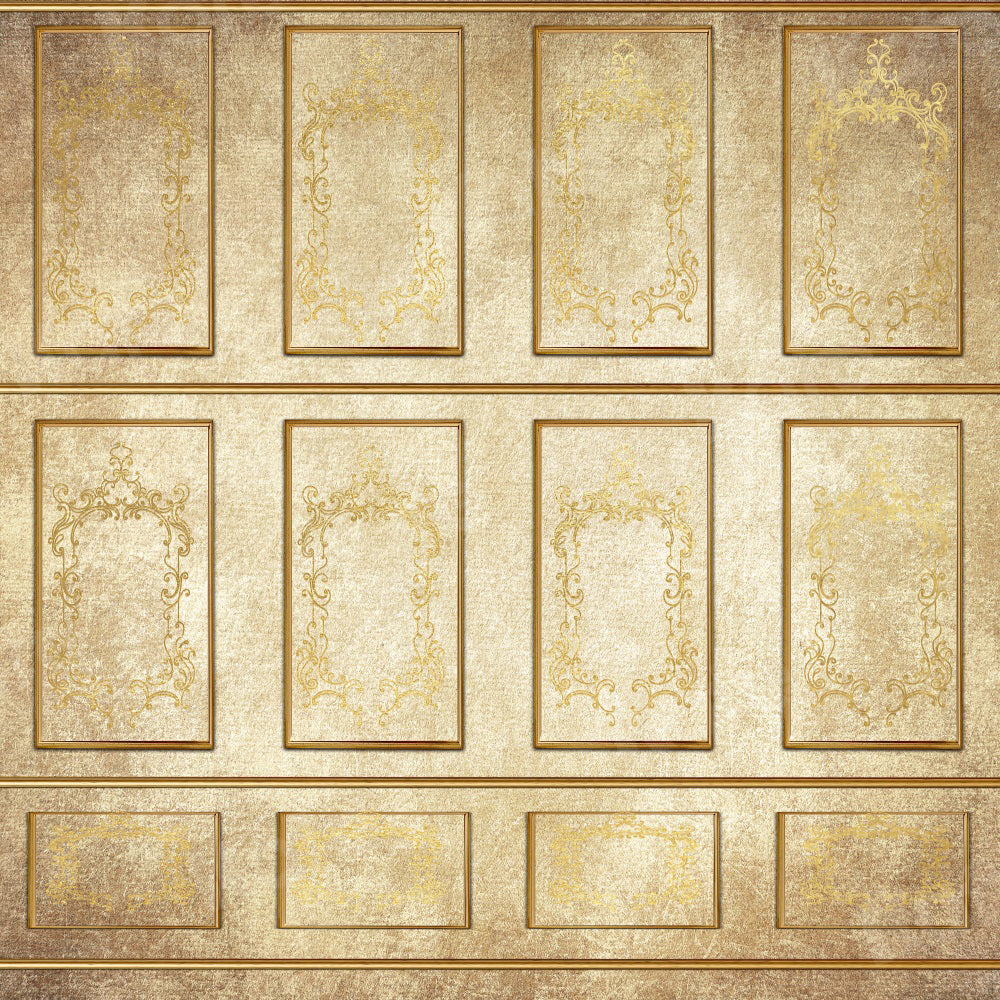 Kate Retro Backdrop Vintage Gold Wall Texture Wedding for Photography