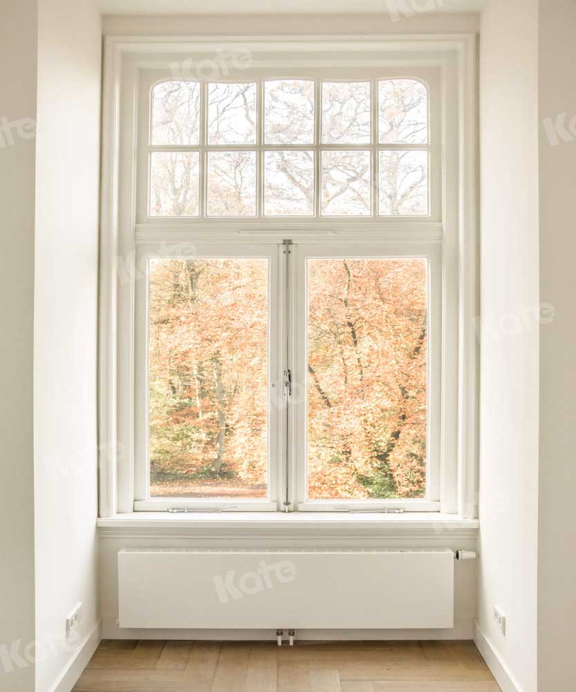 Kate Autumn Backdrop Window Trees Flower Season Designed by Chain Photography