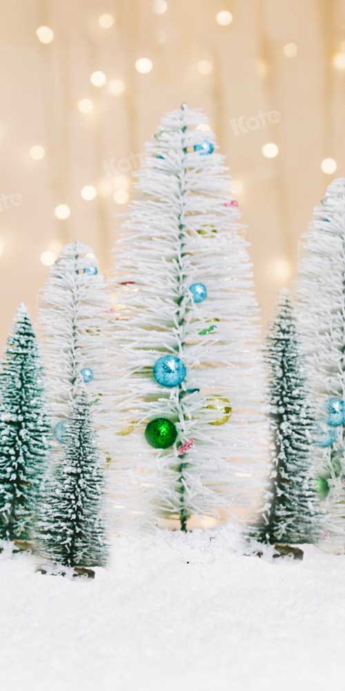 Kate Christmas Backdrop Snow Trees Floor Designed by Chain Photography
