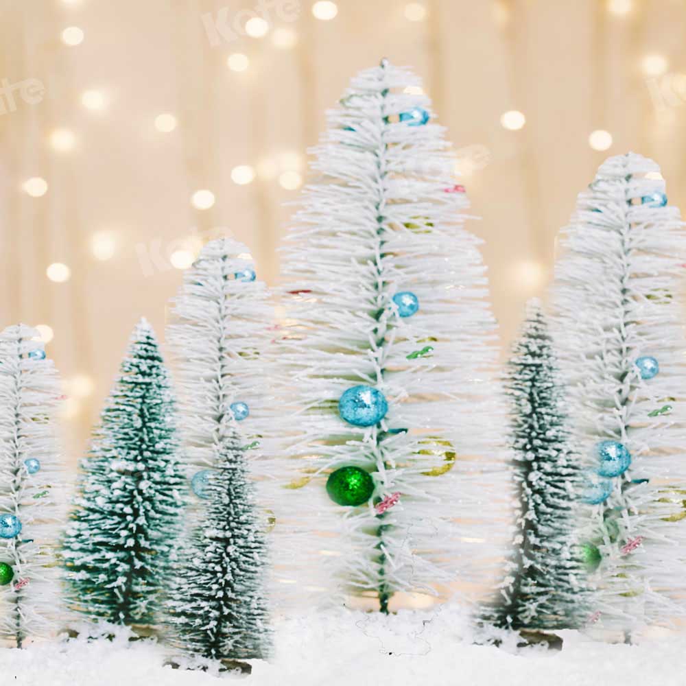 Kate Christmas Backdrop Snow Trees Floor Designed by Chain Photography